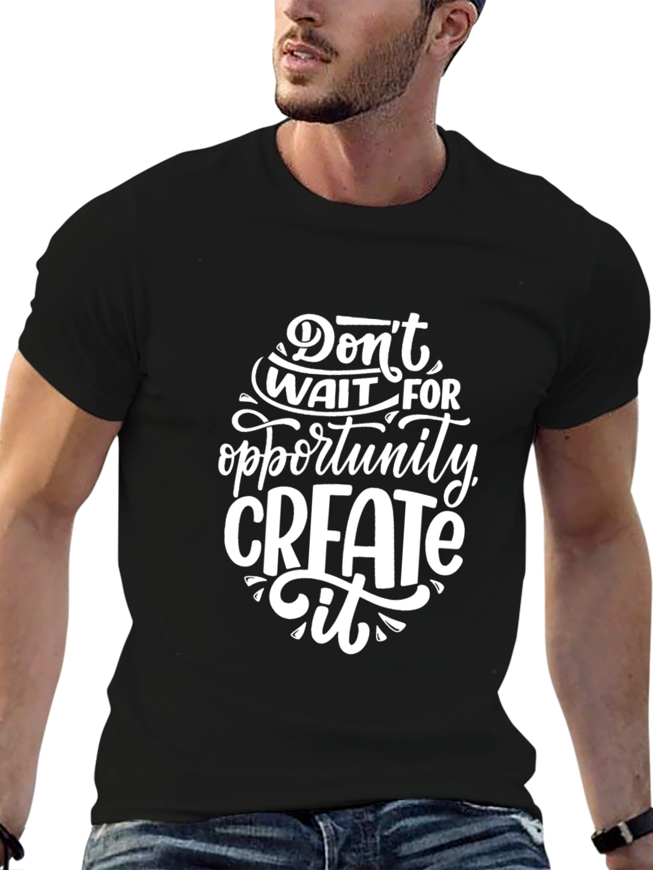 Motivational Black Graphic T-Shirt