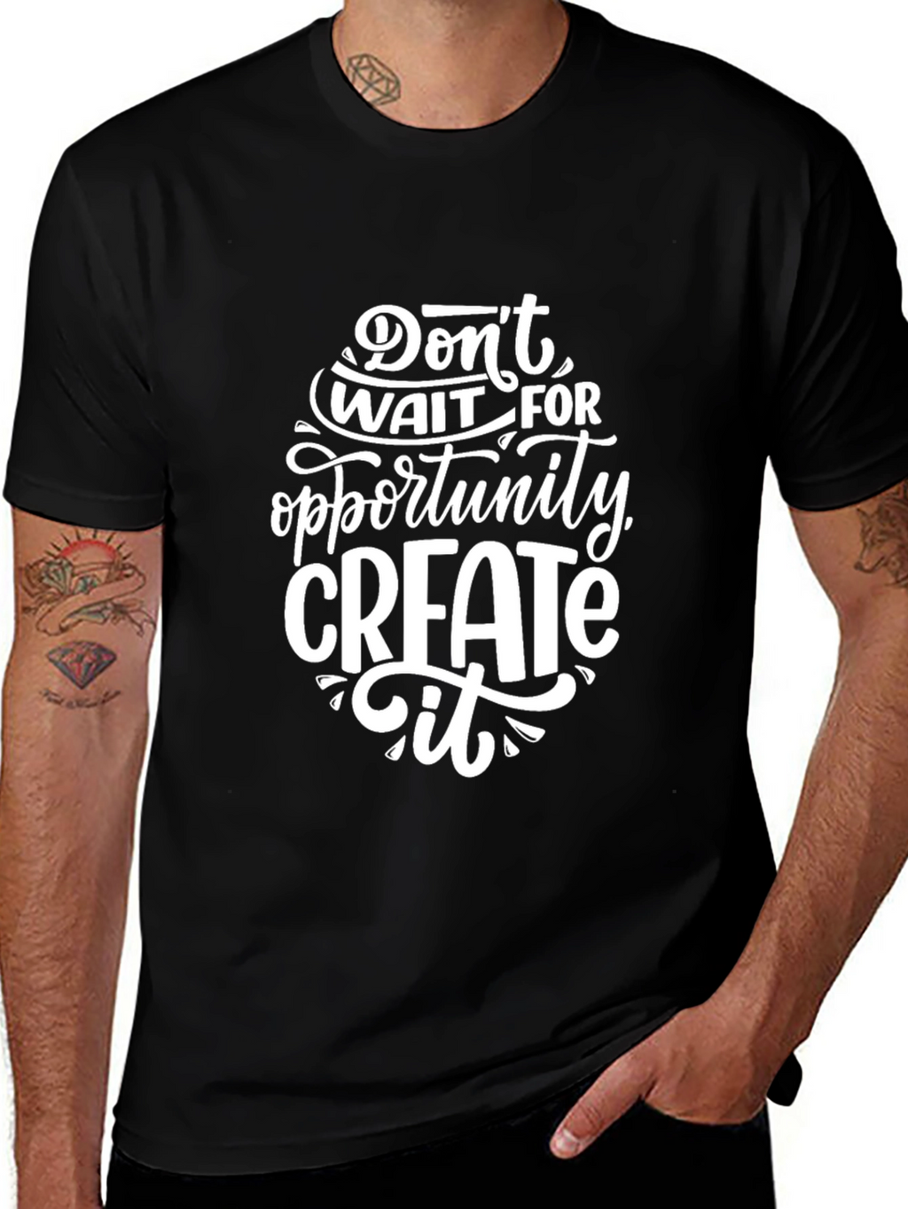 Motivational Black Graphic T-Shirt