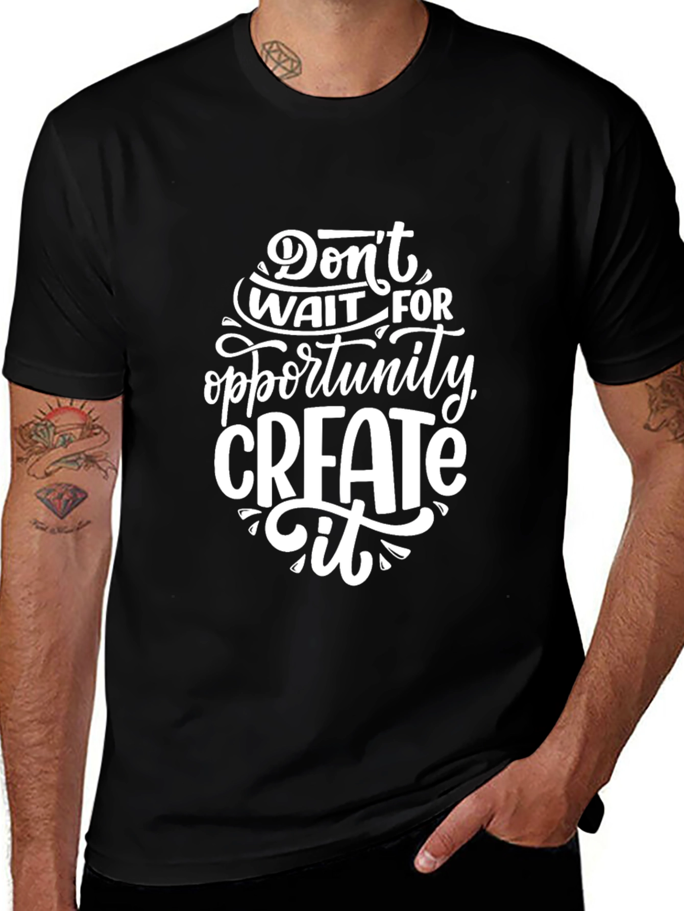 Motivational Black Graphic T-Shirt