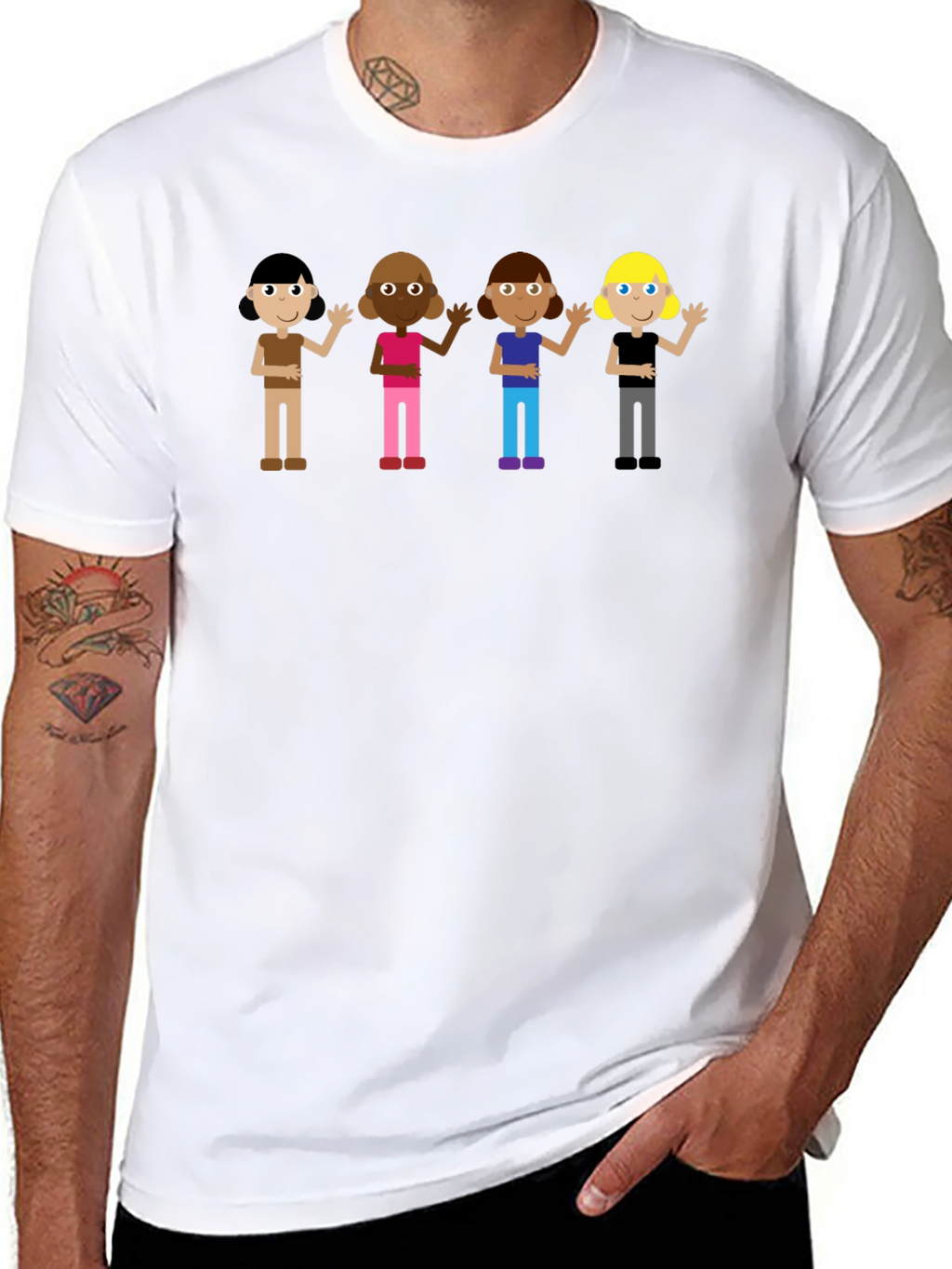 Diverse Kids Graphic Tee - Black Unisex T-Shirt