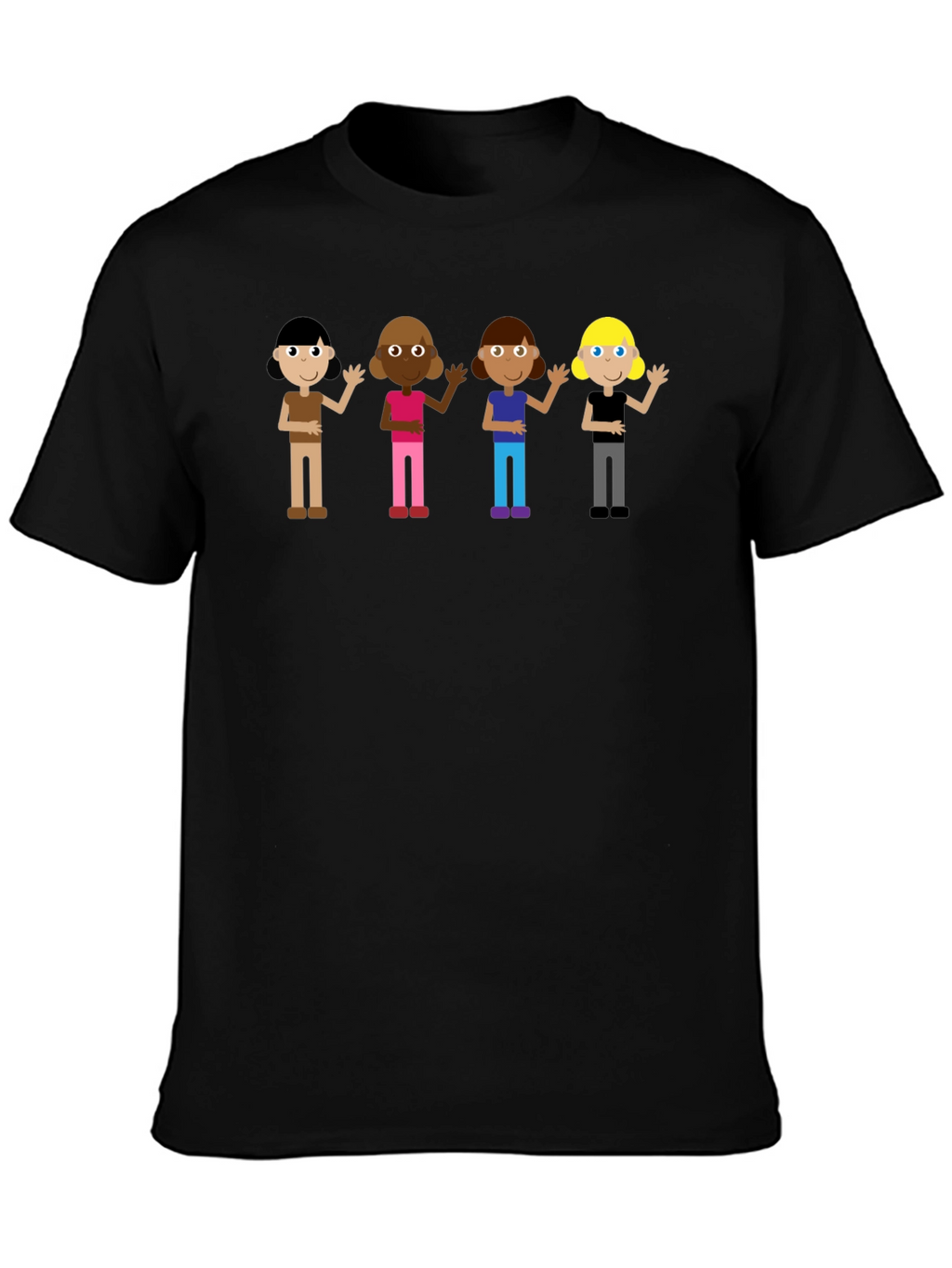 Diverse Kids Graphic Tee - Black Unisex T-Shirt