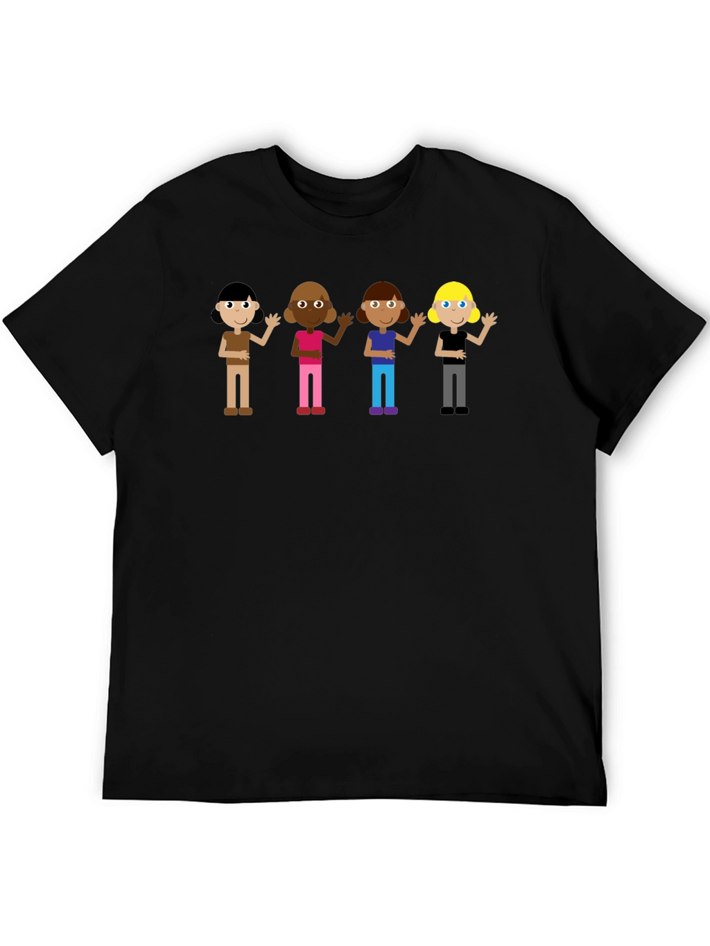 Diverse Kids Graphic Tee - Black Unisex T-Shirt