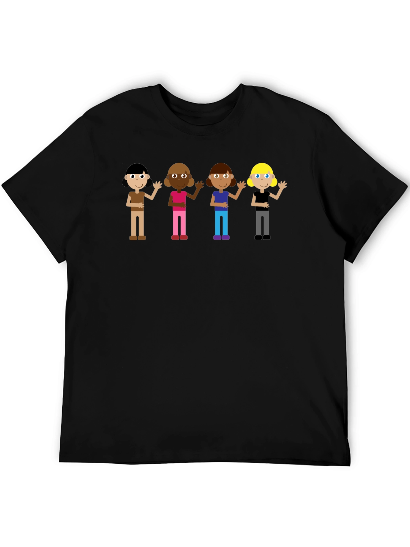 Diverse Kids Graphic Tee - Black Unisex T-Shirt