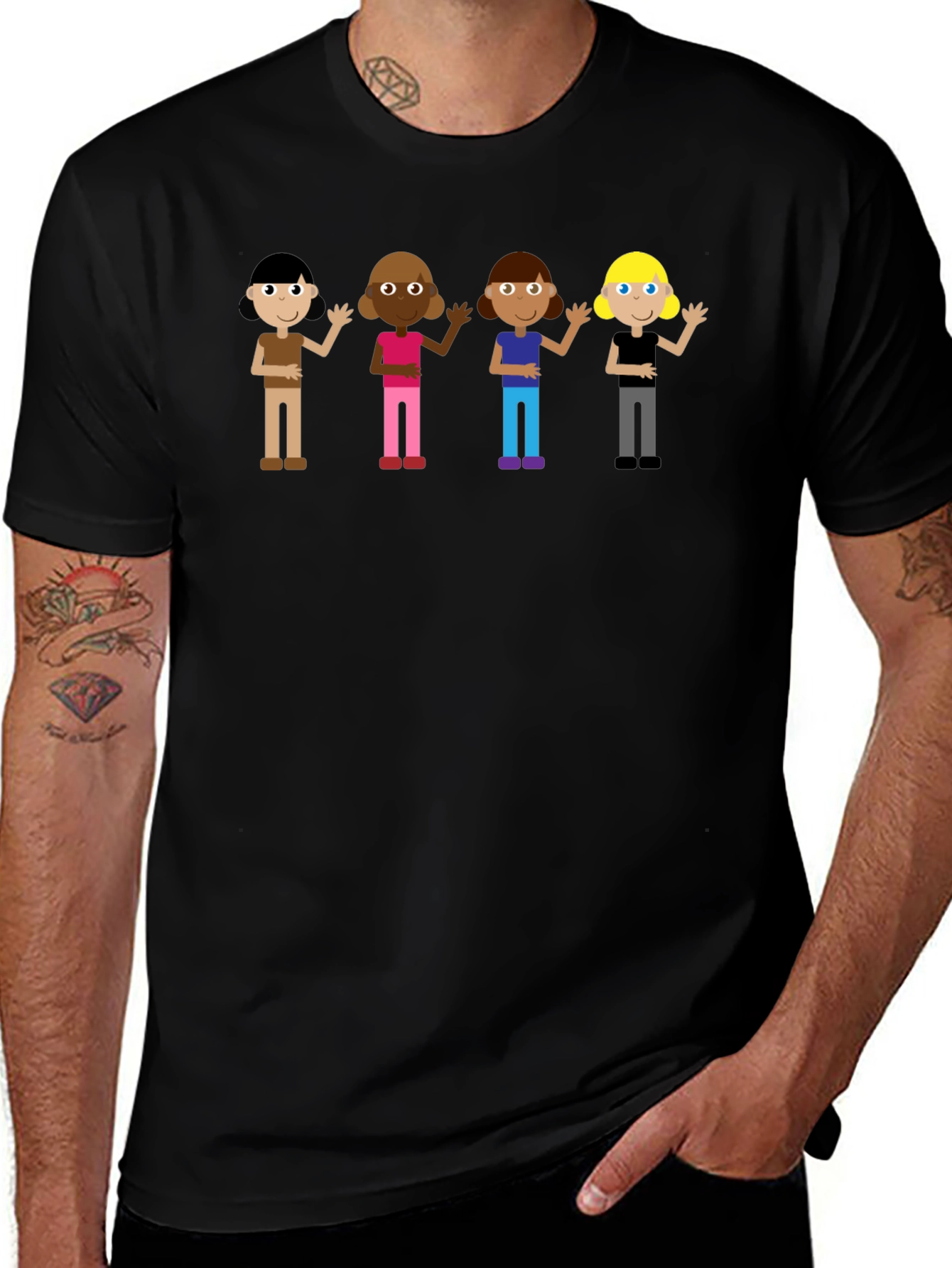 Diverse Kids Graphic Tee - Black Unisex T-Shirt