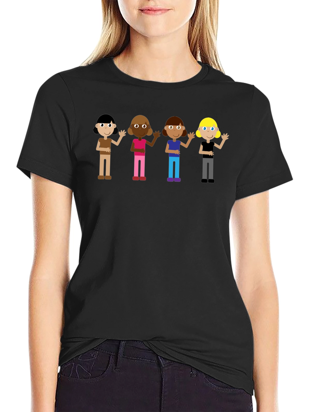 Diverse Kids Graphic Tee - Black Unisex T-Shirt
