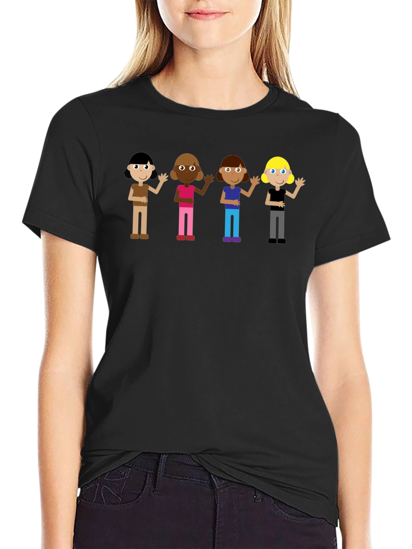 Diverse Kids Graphic Tee - Black Unisex T-Shirt