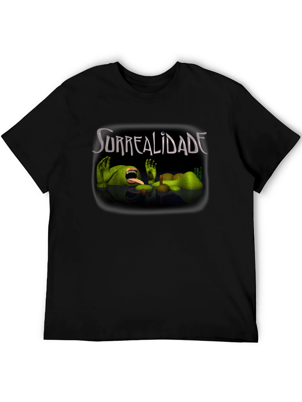 Surrealidade Graphic Tee - Black Cotton Shirt