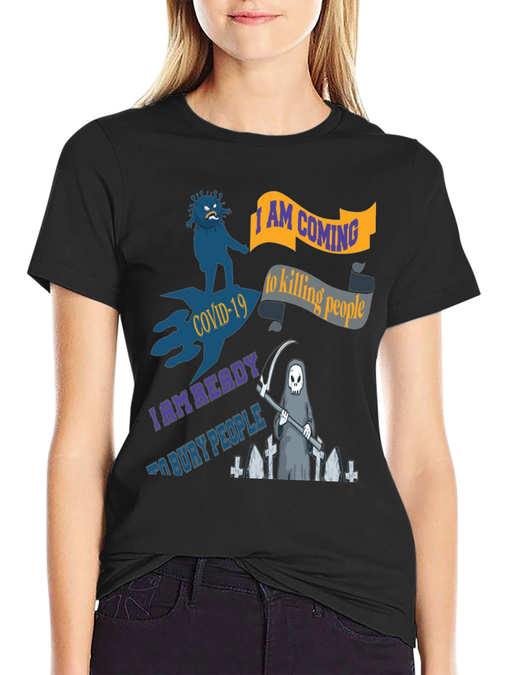 COVID-19 Reaper Graphic Tee - Sarcastic Humor T-Shirt