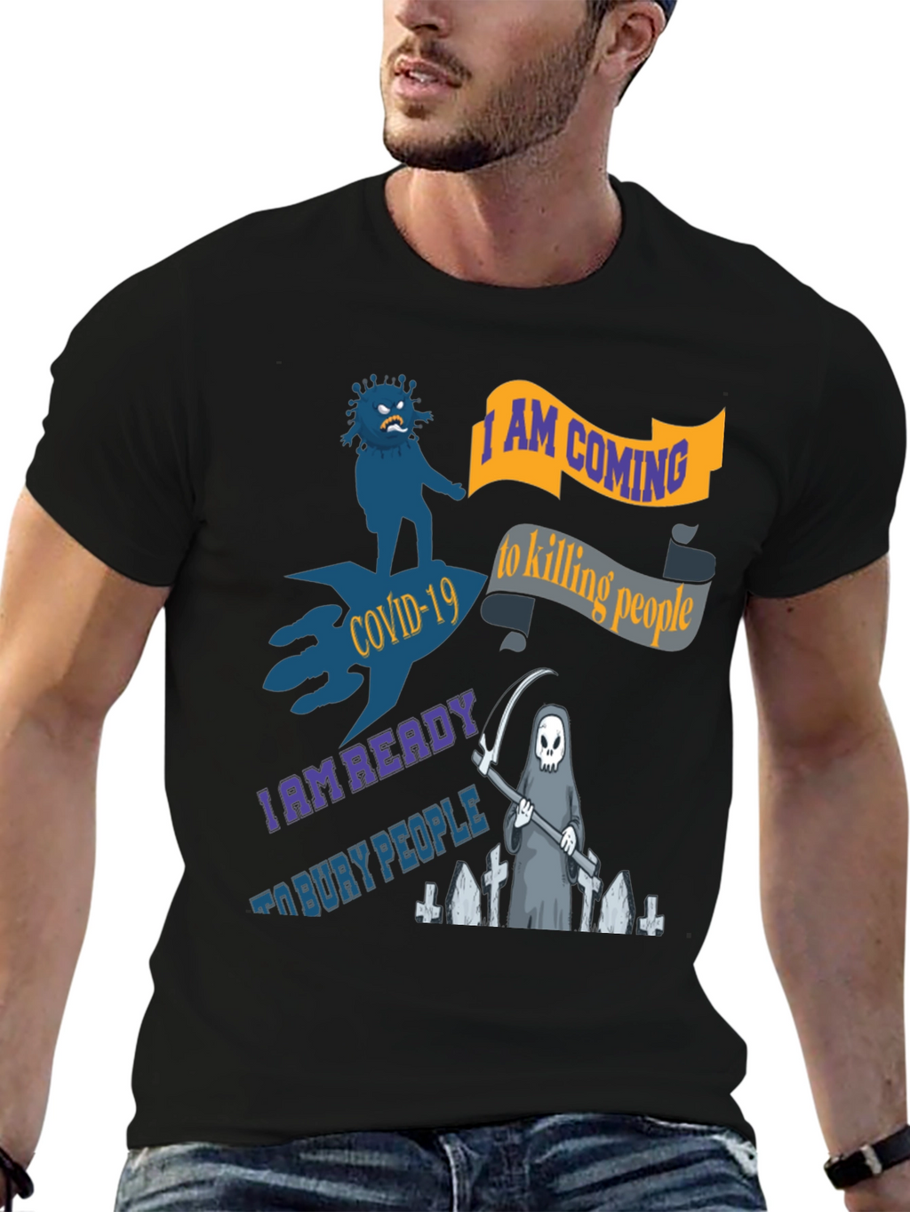 COVID-19 Reaper Graphic Tee - Sarcastic Humor T-Shirt