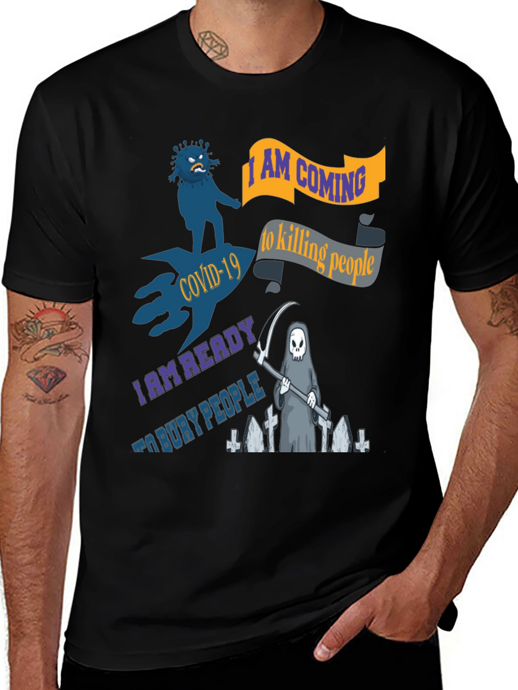 COVID-19 Reaper Graphic Tee - Sarcastic Humor T-Shirt