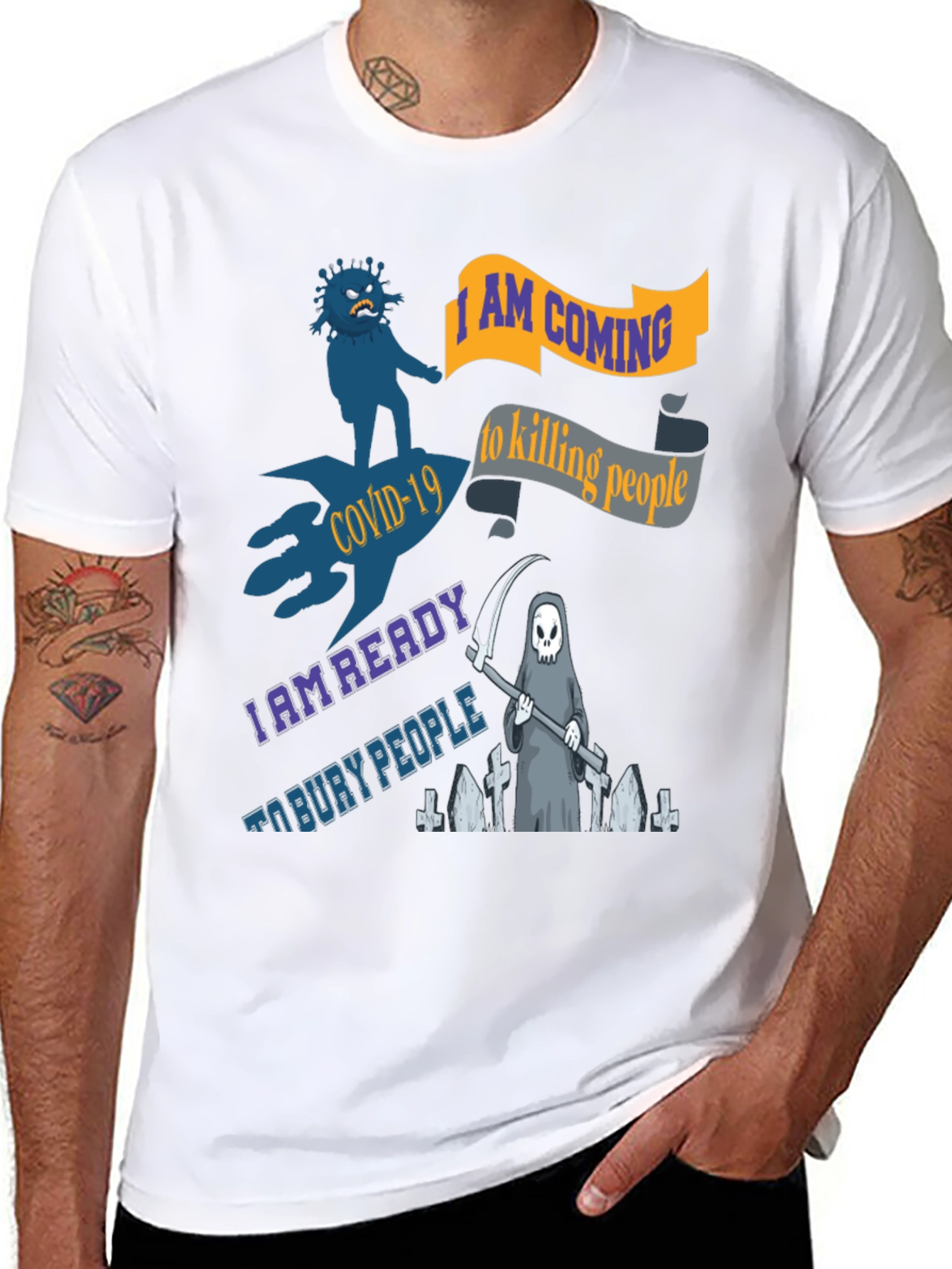 COVID-19 Reaper Graphic Tee - Sarcastic Humor T-Shirt