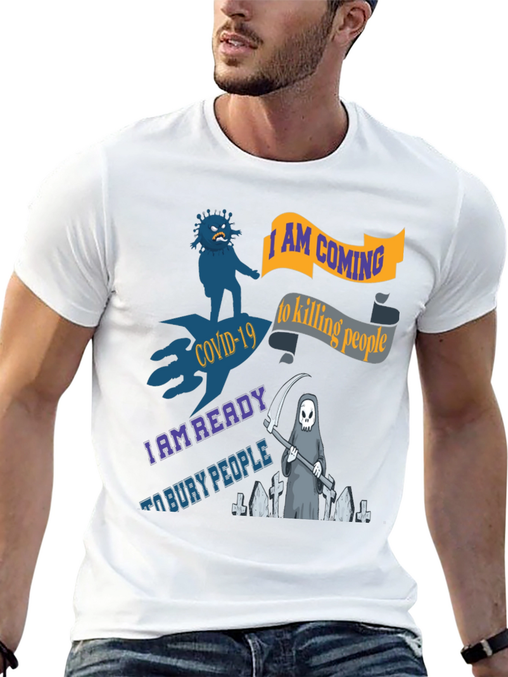 COVID-19 Reaper Graphic Tee - Sarcastic Humor T-Shirt