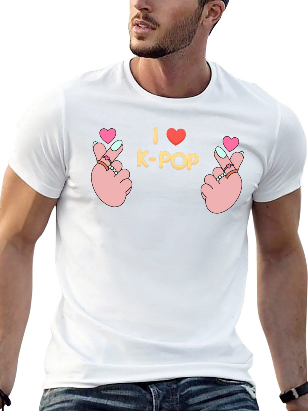 I Love K-Pop Hand Sign Graphic Tee