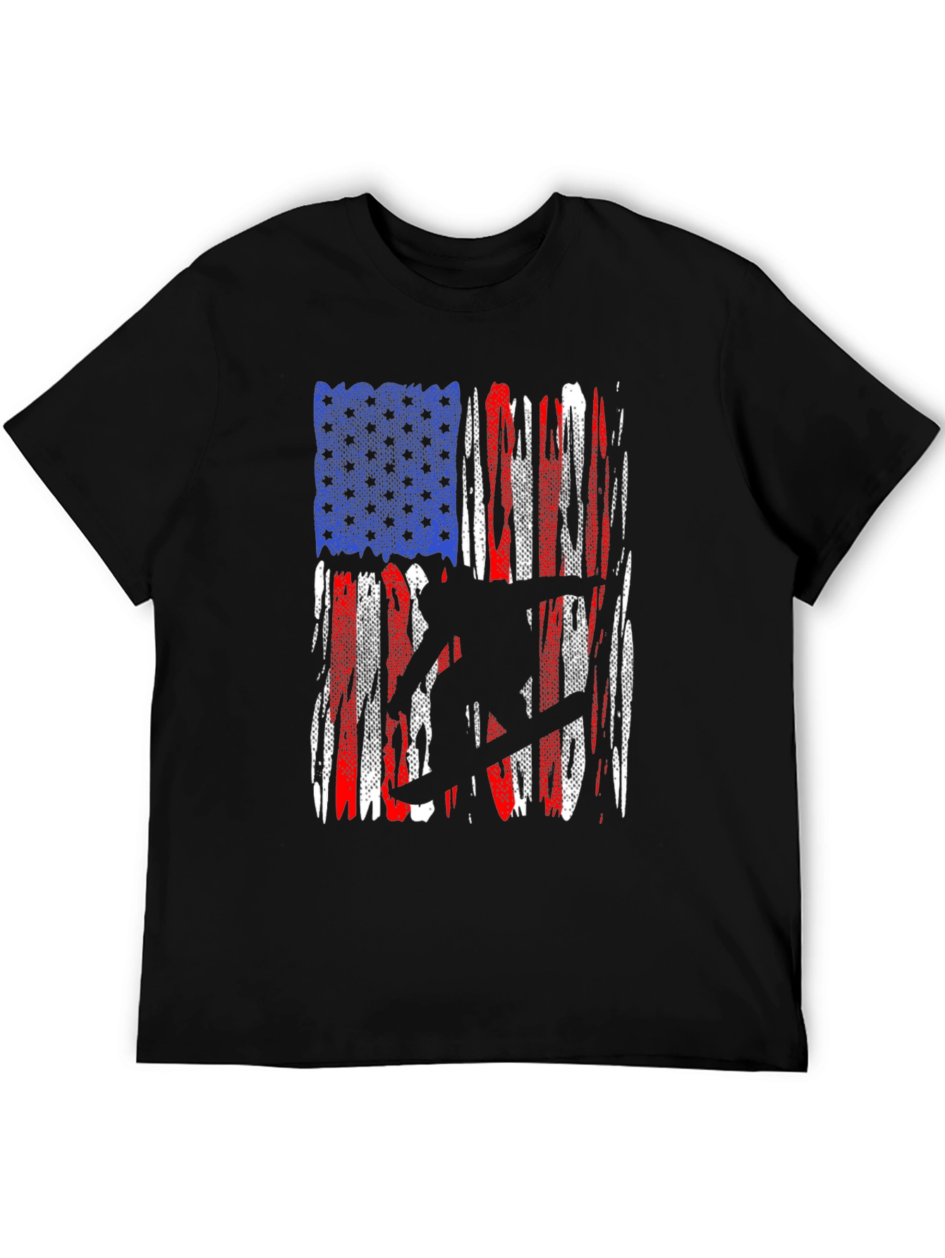 American Flag Snowboarder Graphic T-Shirt