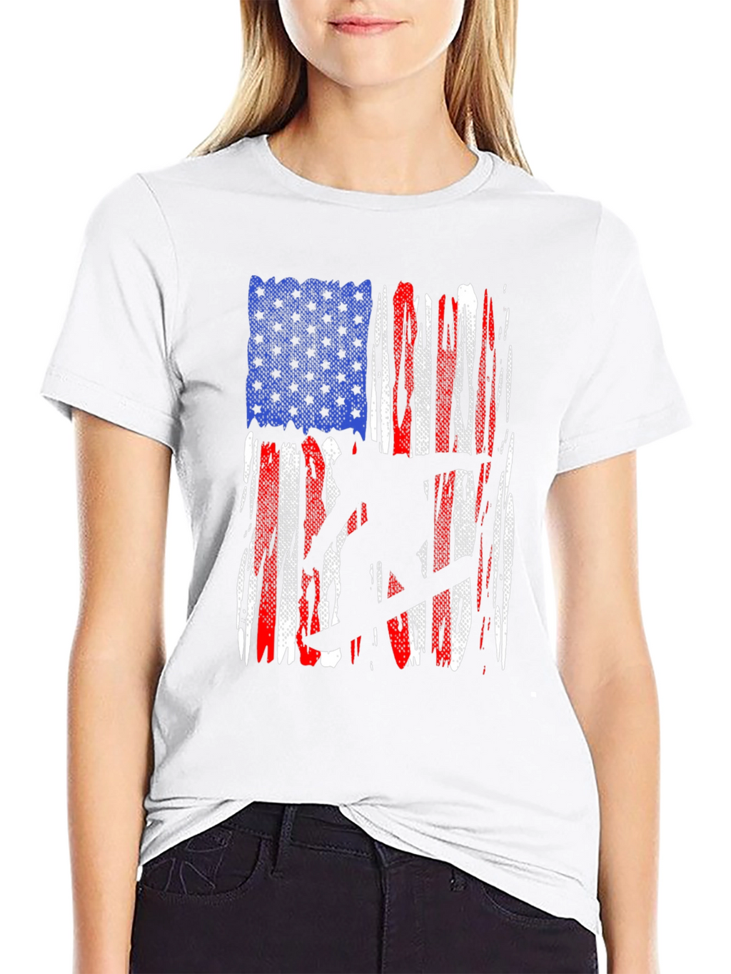 American Flag Snowboarder Graphic T-Shirt