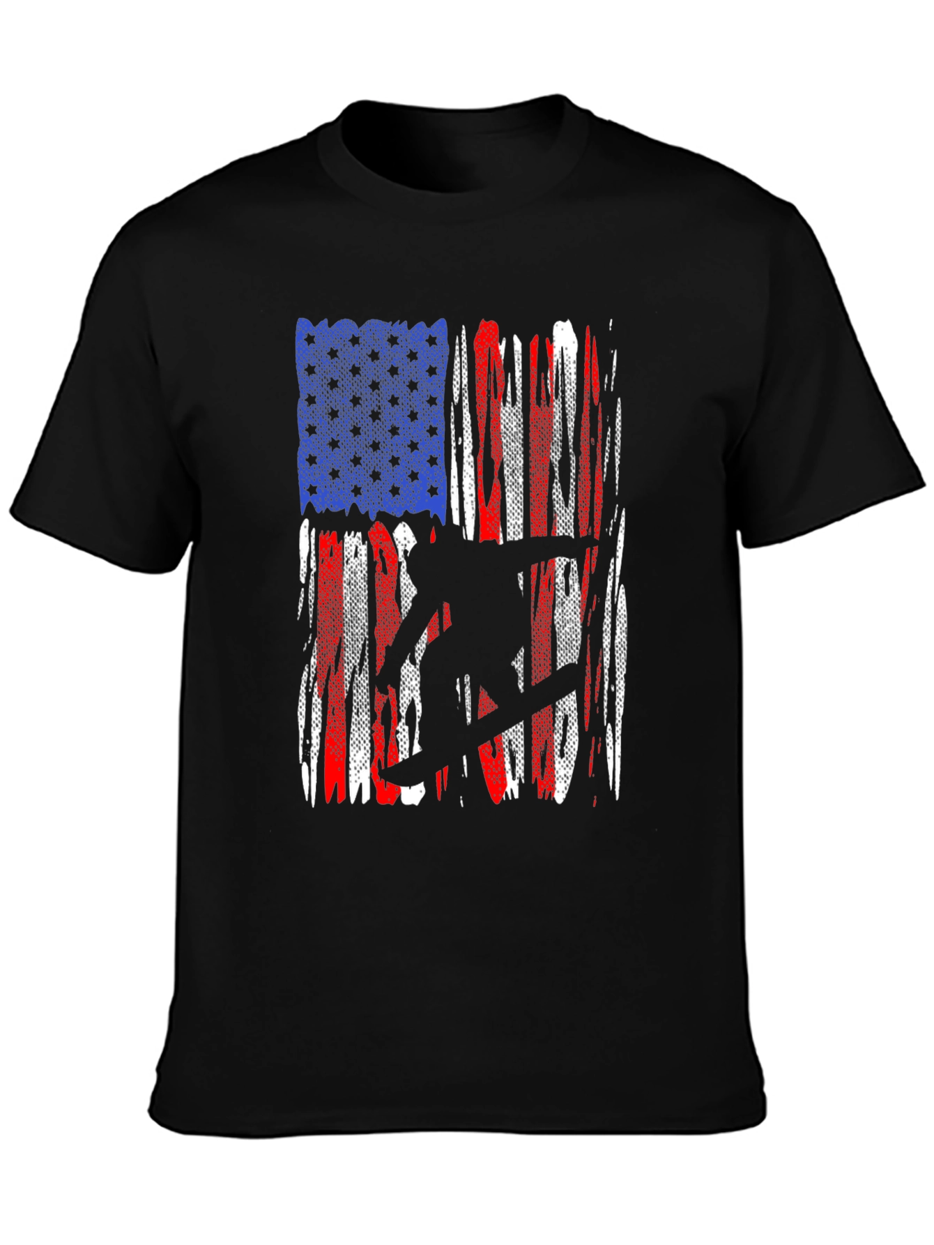 American Flag Snowboarder Graphic T-Shirt