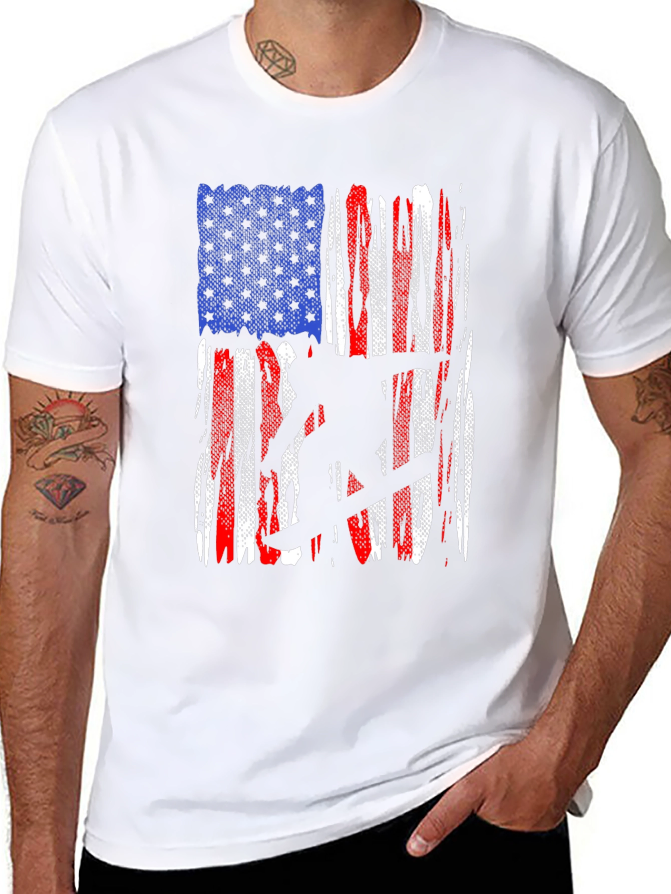 American Flag Snowboarder Graphic T-Shirt
