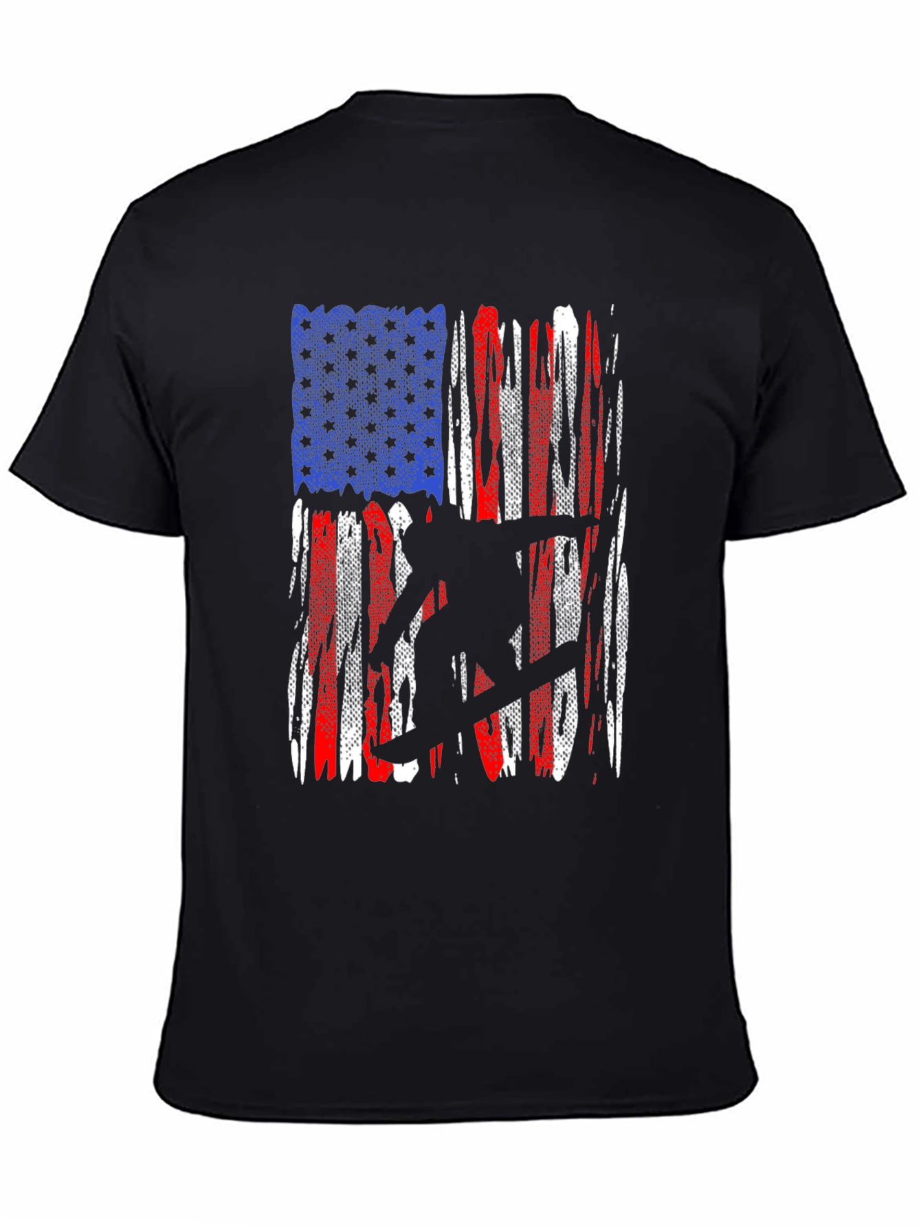 American Flag Snowboarder Graphic T-Shirt