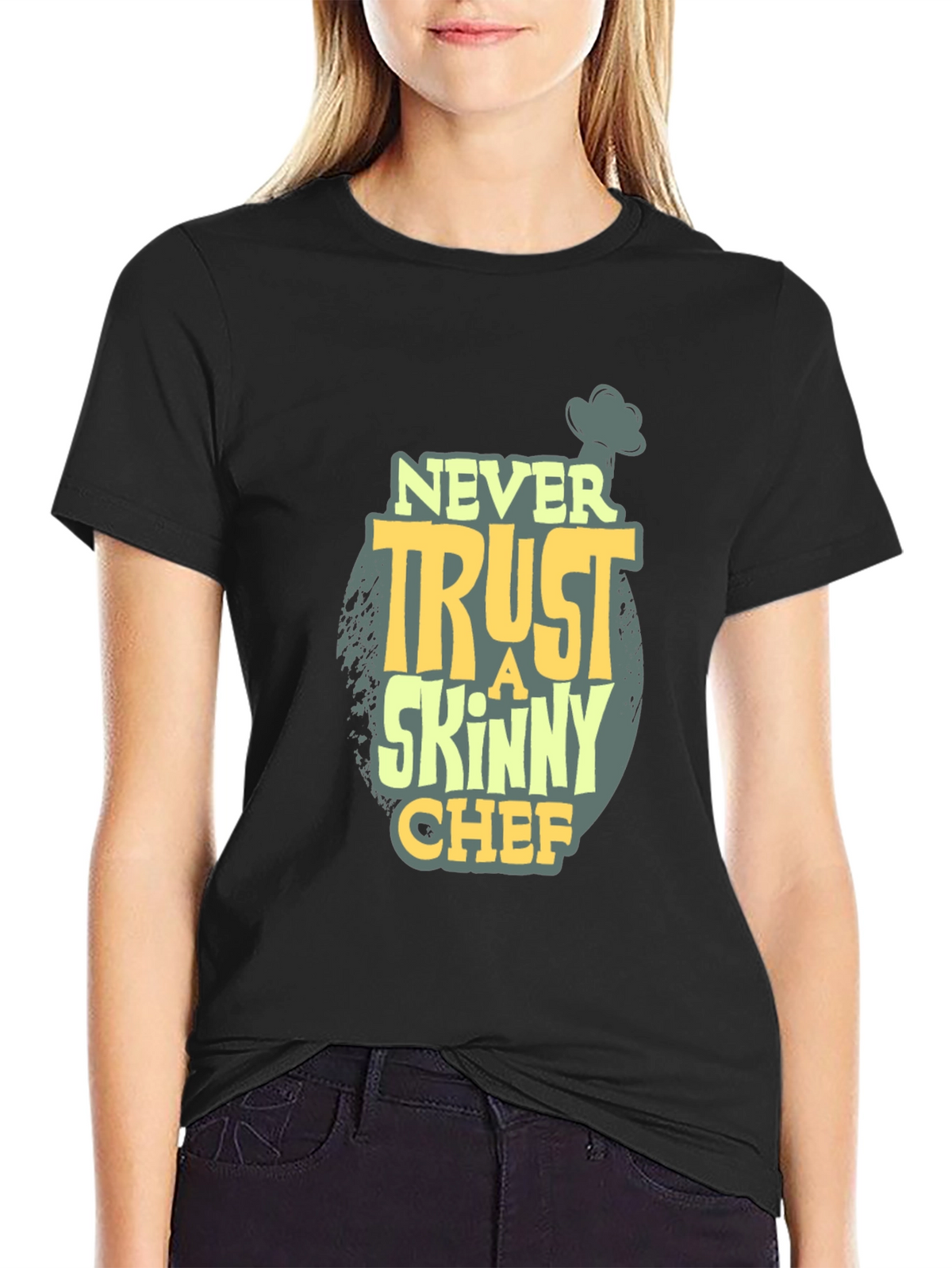 Never Trust a Skinny Chef T-Shirt - Funny Cook Tee