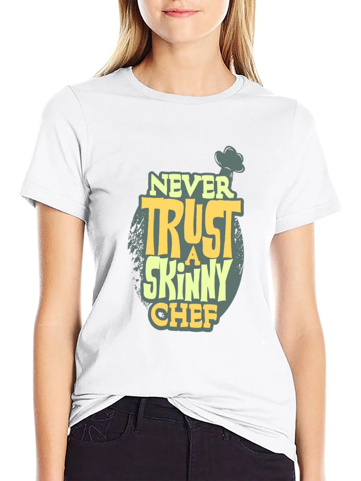 Never Trust a Skinny Chef T-Shirt - Funny Cook Tee