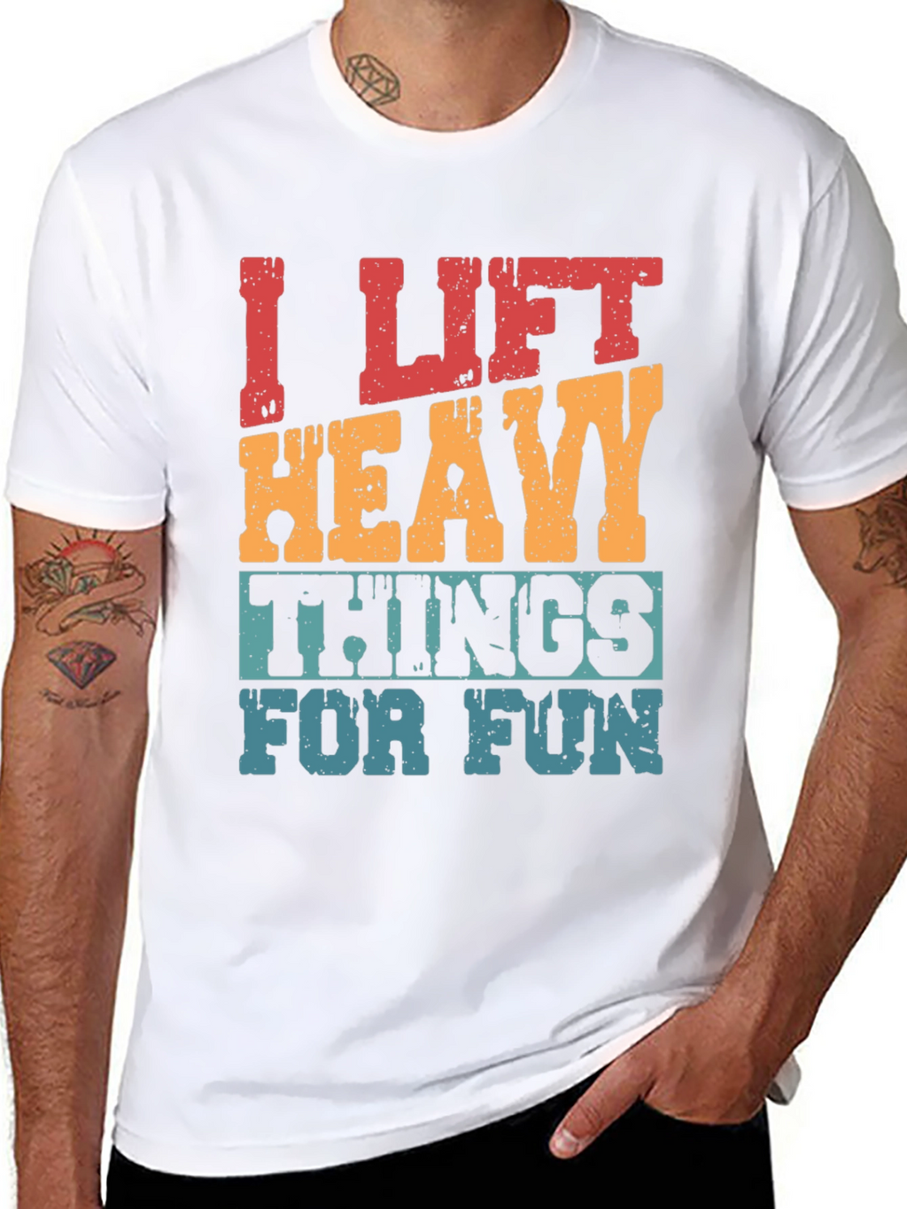 I Lift Heavy Things Funny Graphic Tee