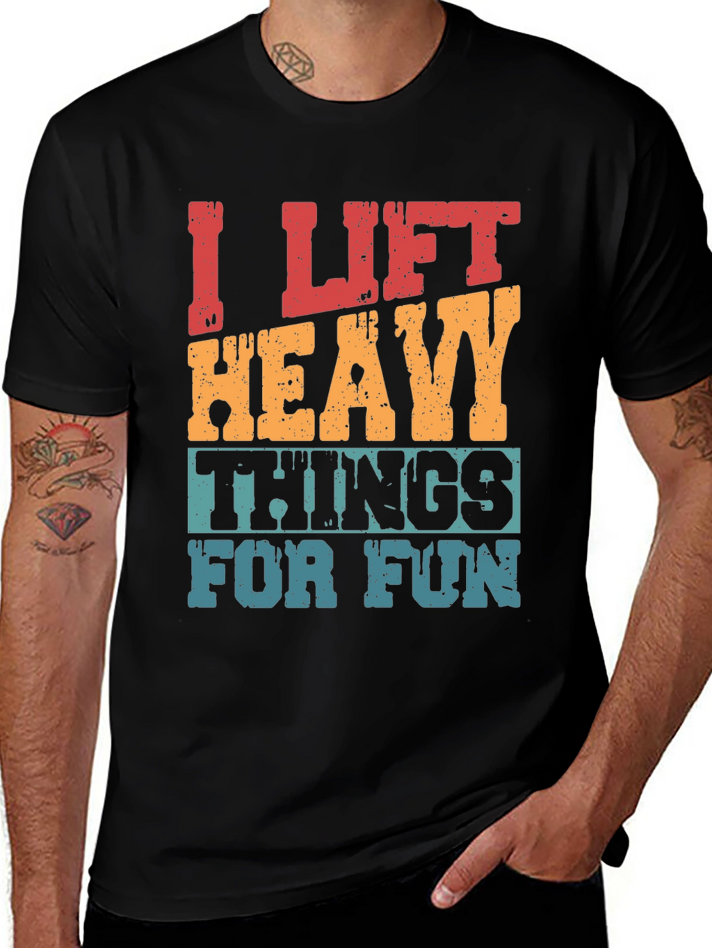 I Lift Heavy Things Funny Graphic Tee