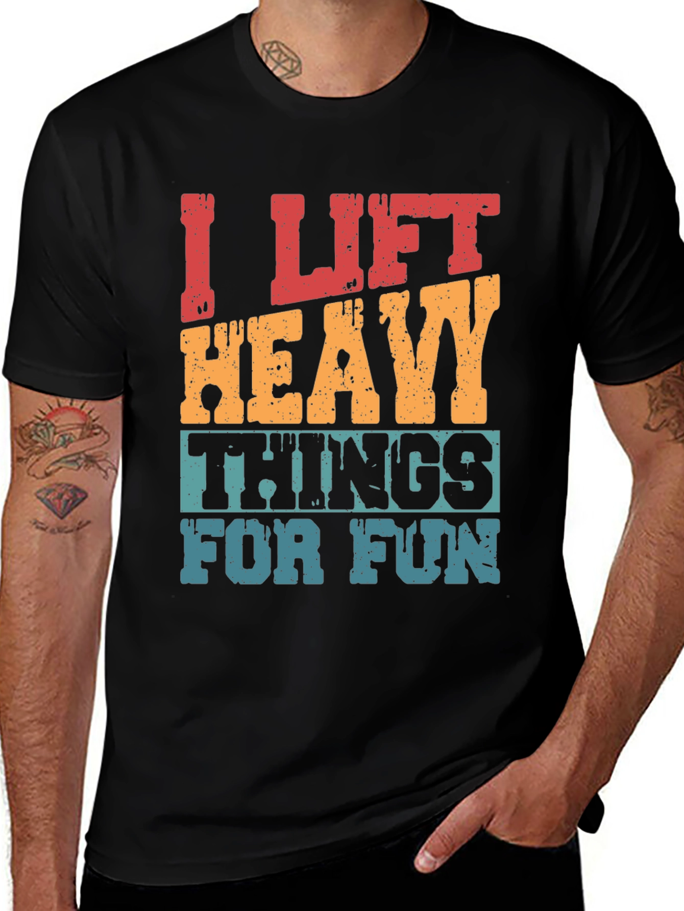 I Lift Heavy Things Funny Graphic Tee
