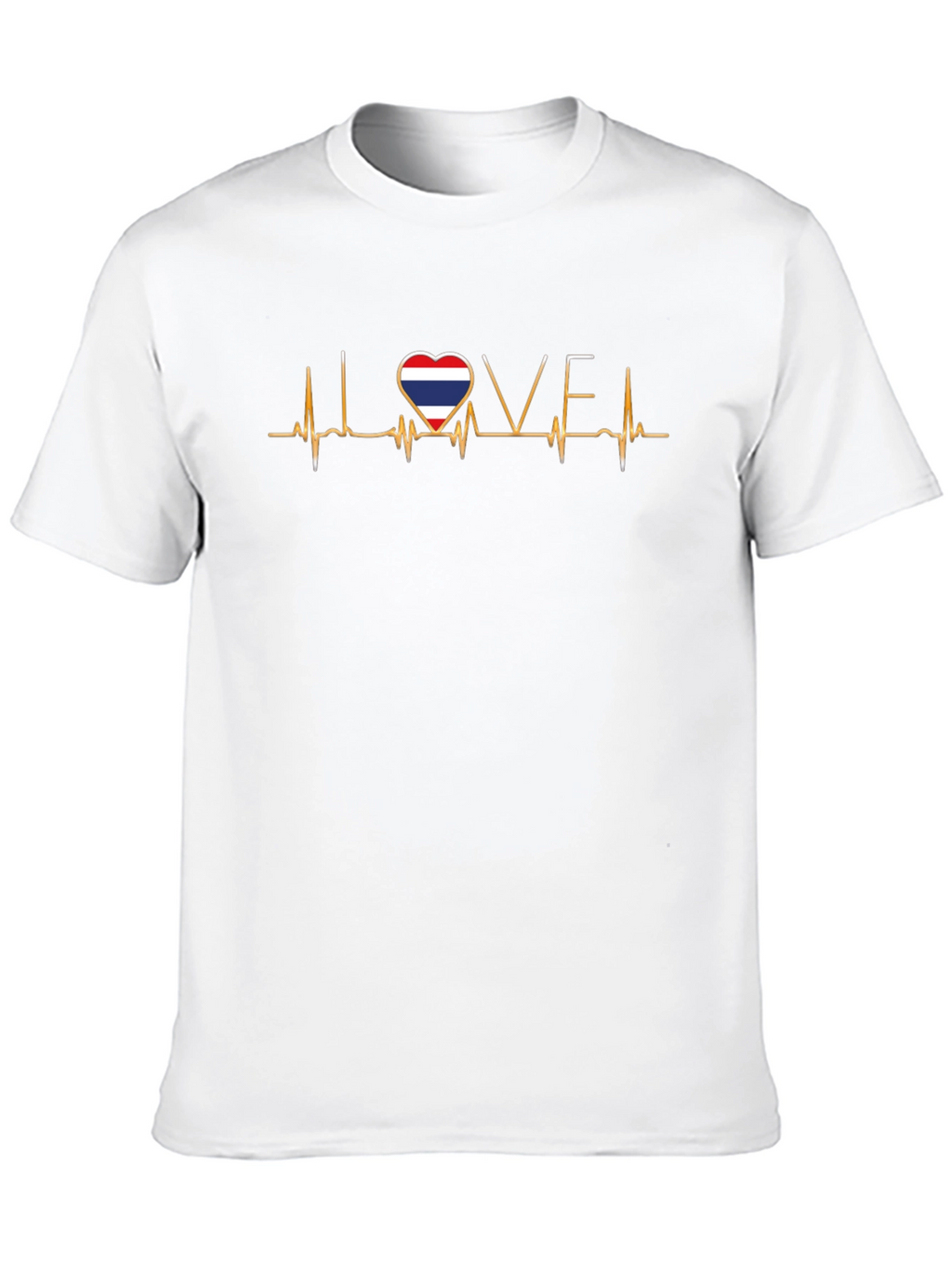 Thailand Flag Love Heartbeat T-Shirt
