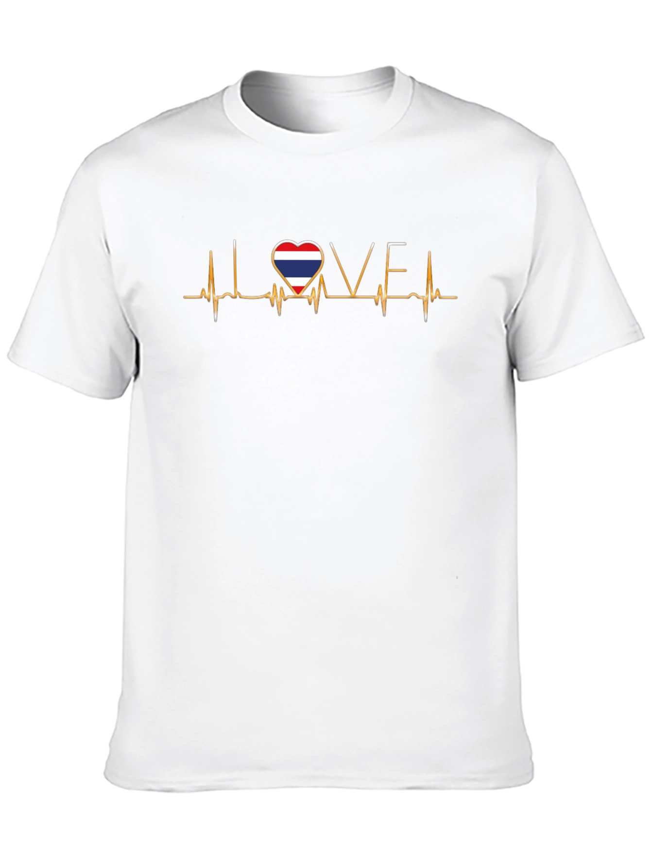 Thailand Flag Love Heartbeat T-Shirt