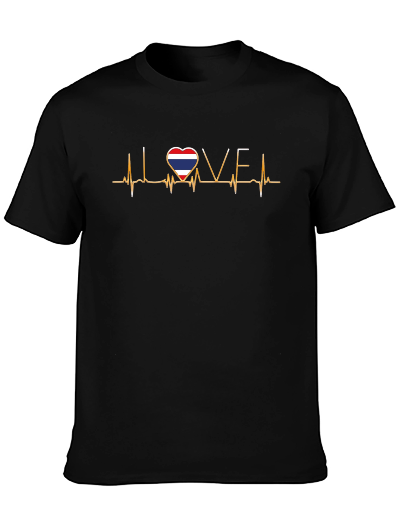 Thailand Flag Love Heartbeat T-Shirt