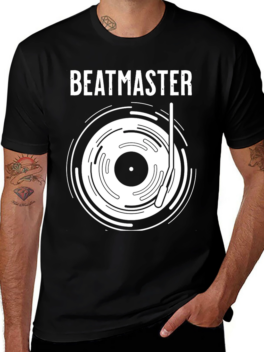 Beatmaster Black Graphic Tee for Music Lovers