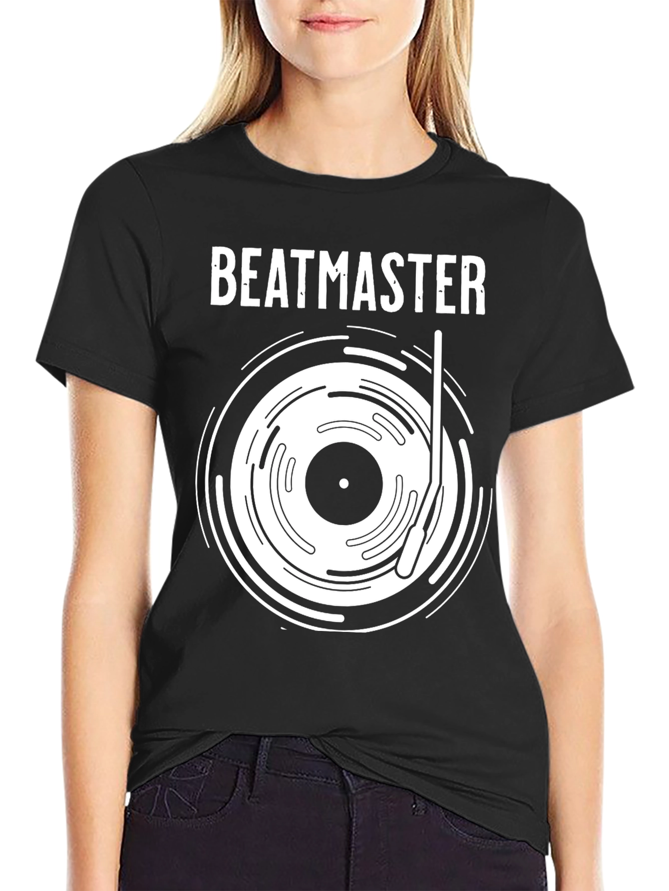 Beatmaster Black Graphic Tee for Music Lovers