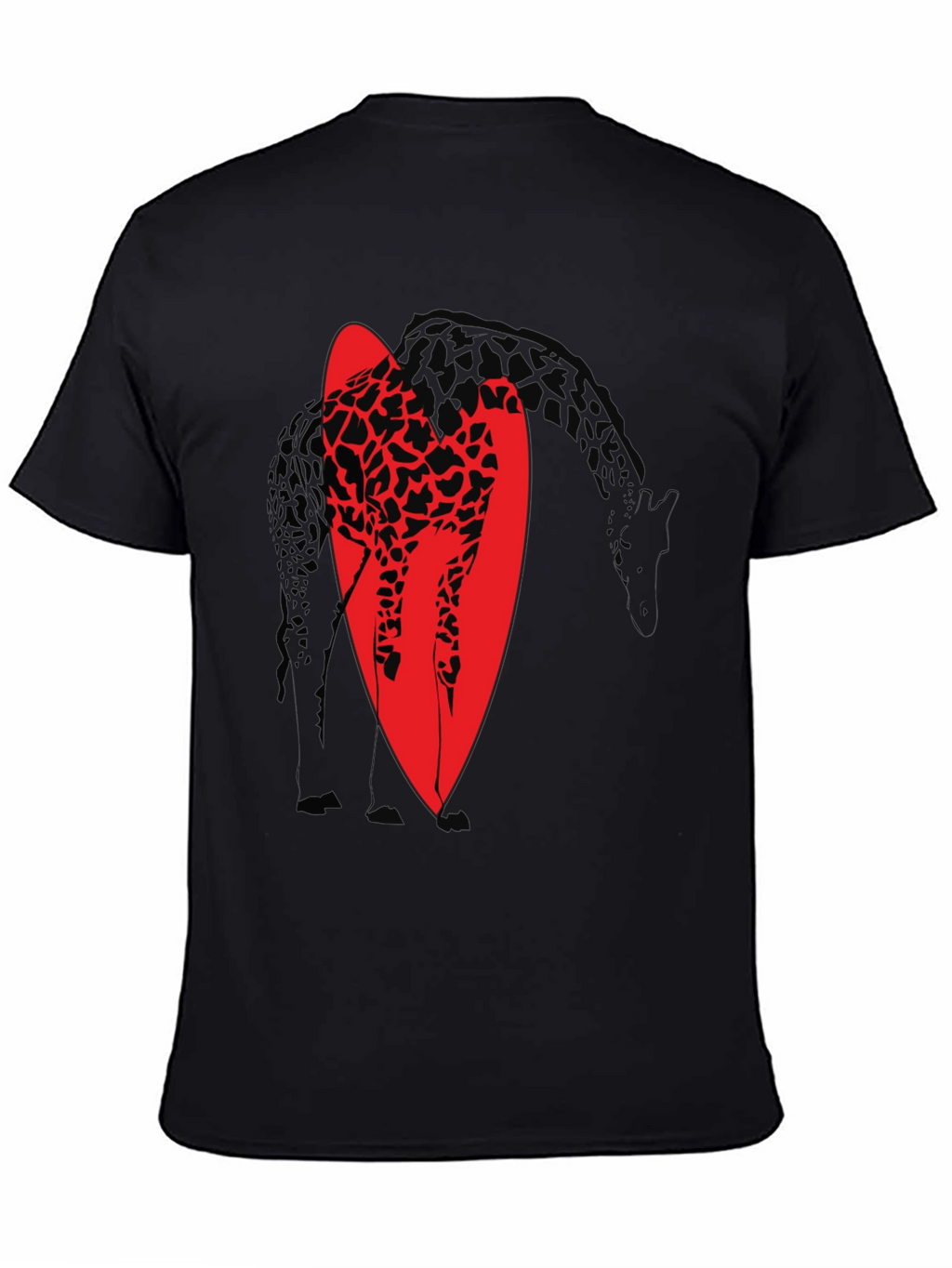Giraffe Silhouette Graphic T-Shirt - Black