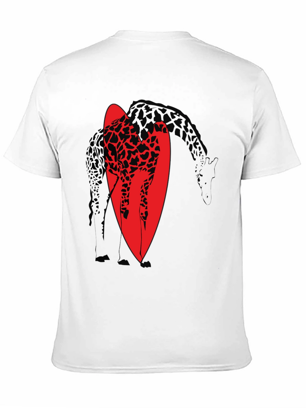 Giraffe Silhouette Graphic T-Shirt - Black