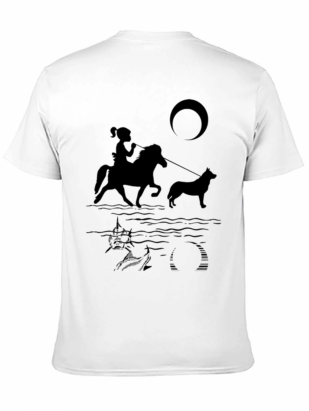 Girl Horseback Riding T-Shirt - Black Novelty Tee