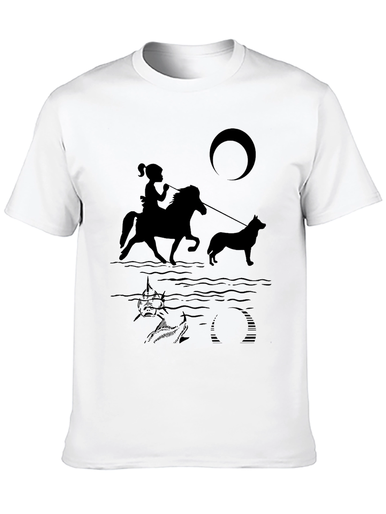 Girl Horseback Riding T-Shirt - Black Novelty Tee