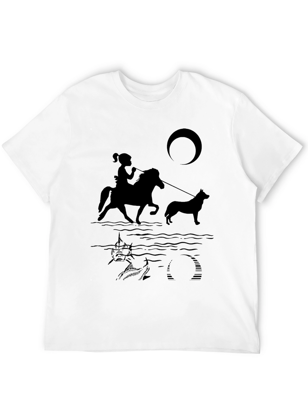 Girl Horseback Riding T-Shirt - Black Novelty Tee