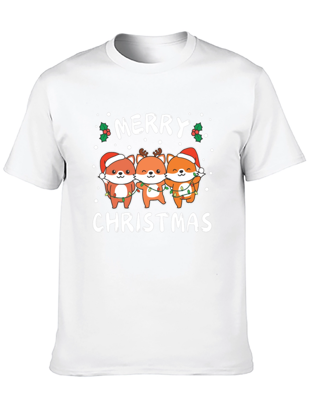 Merry Christmas Fox T-Shirt - Holiday Gift