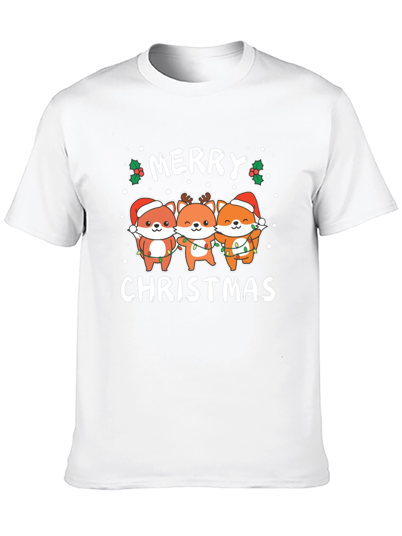 Merry Christmas Fox T-Shirt - Holiday Gift