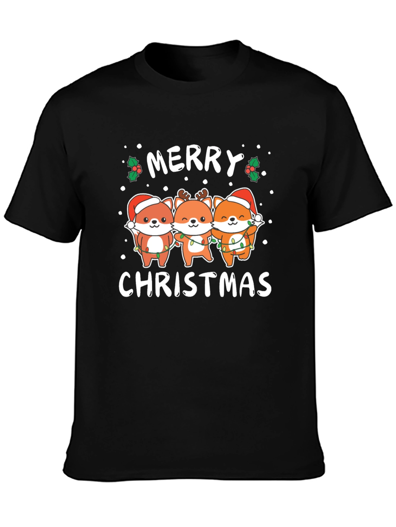 Merry Christmas Fox T-Shirt - Holiday Gift