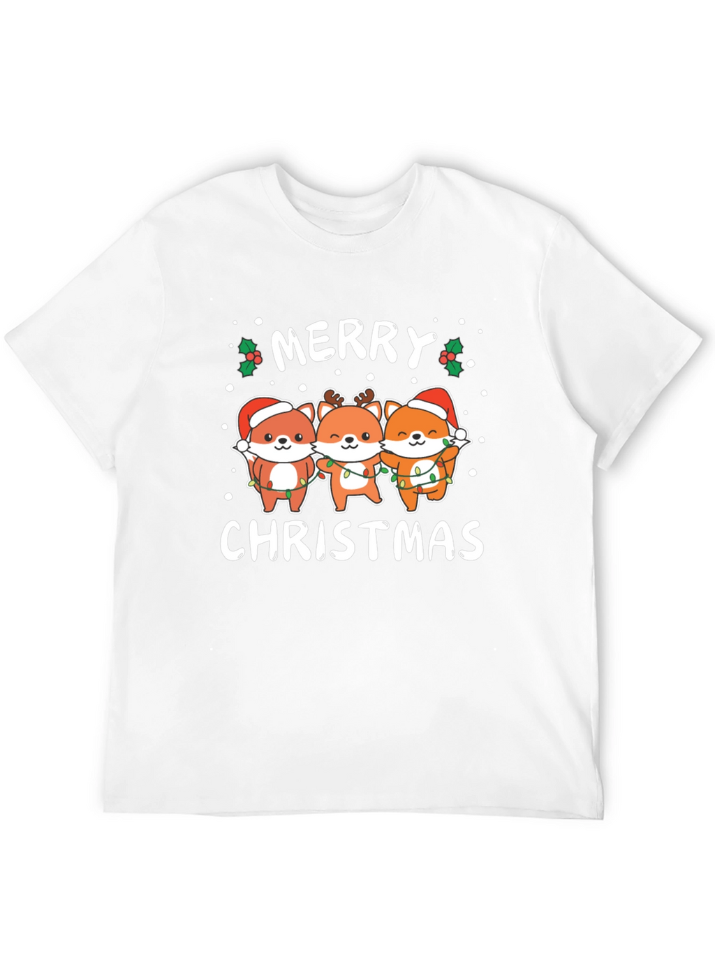 Merry Christmas Fox T-Shirt - Holiday Gift