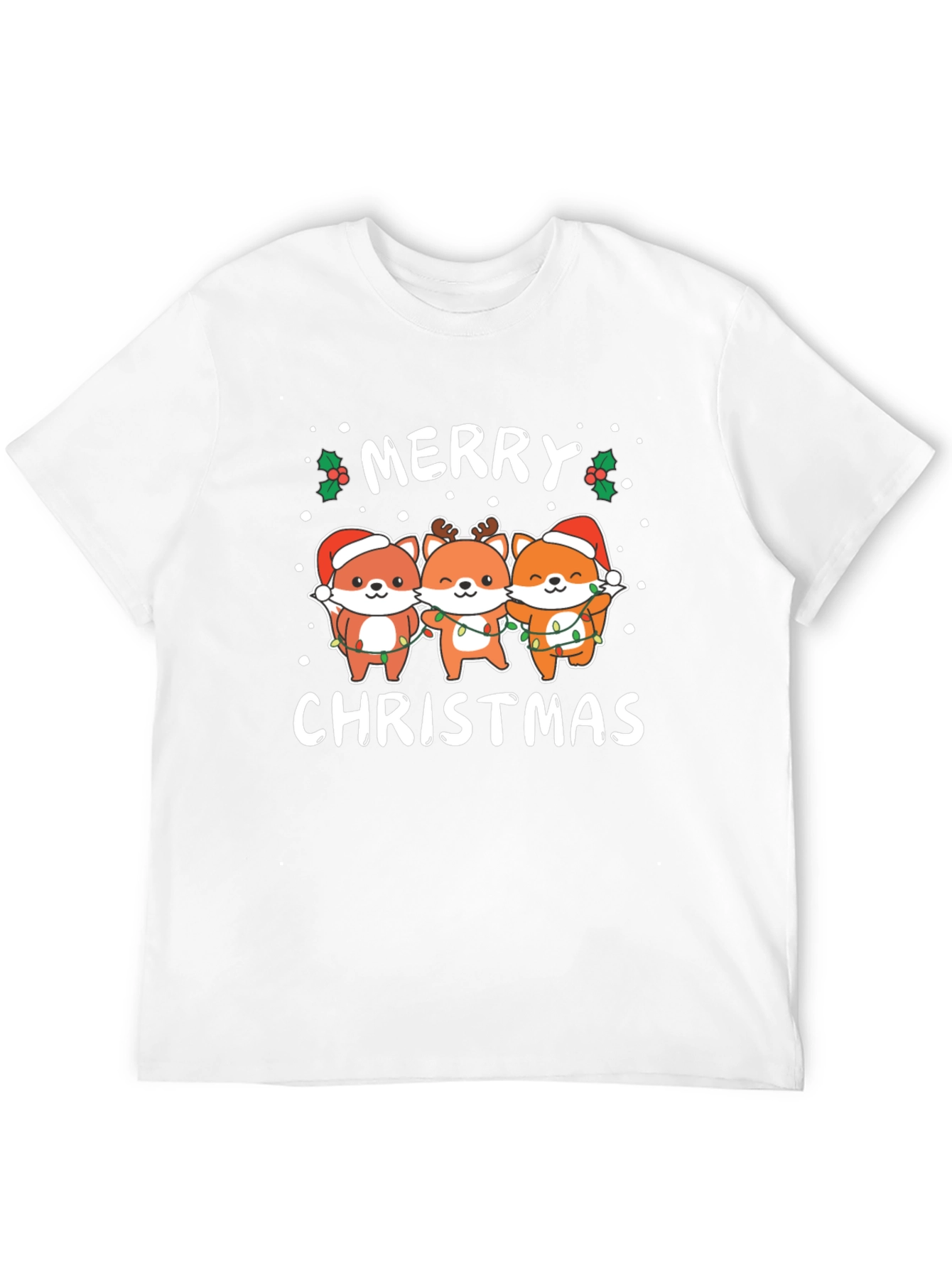 Merry Christmas Fox T-Shirt - Holiday Gift