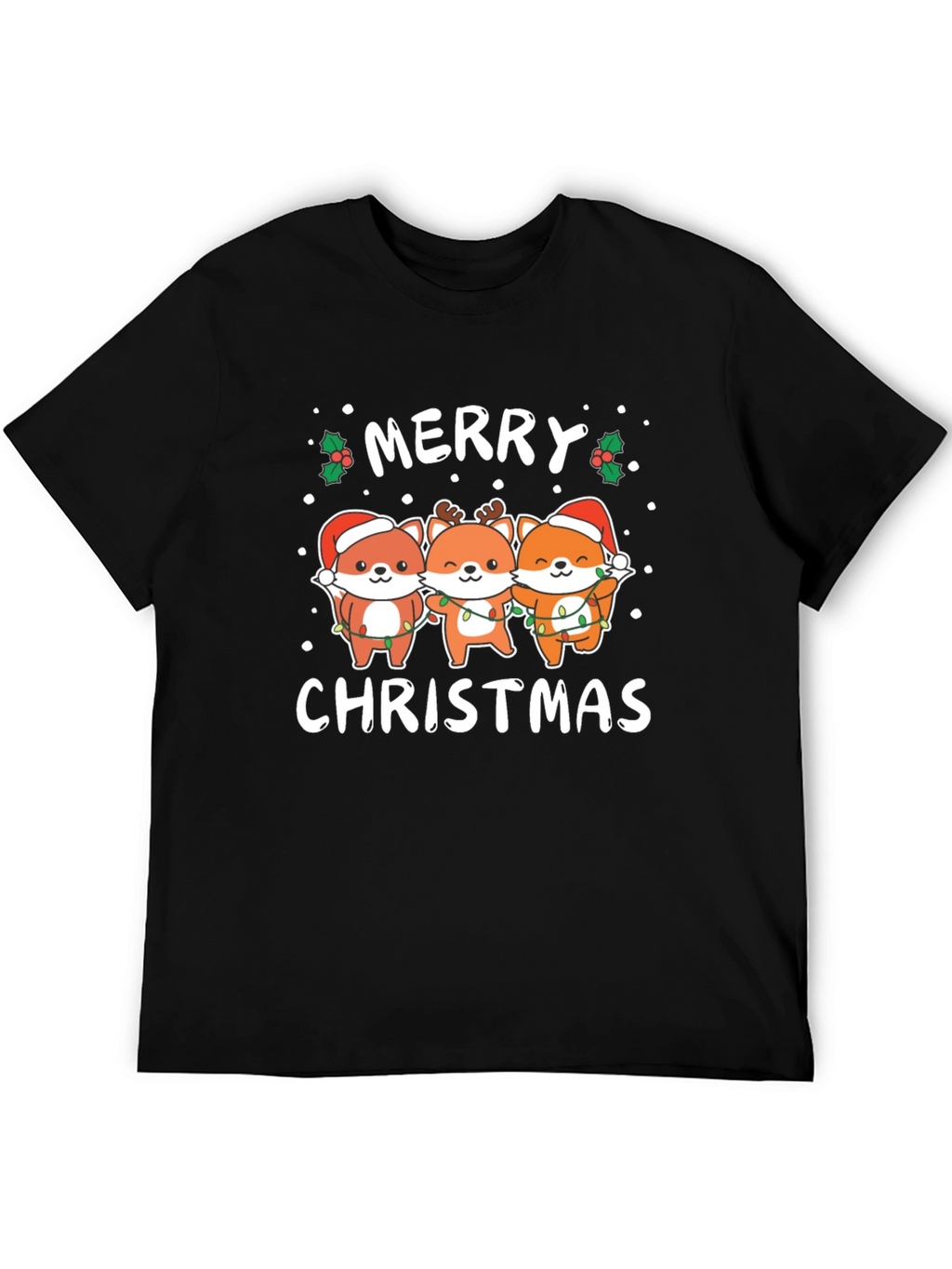 Merry Christmas Fox T-Shirt - Holiday Gift