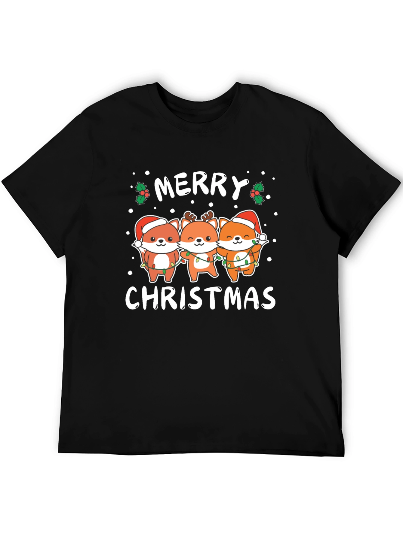 Merry Christmas Fox T-Shirt - Holiday Gift