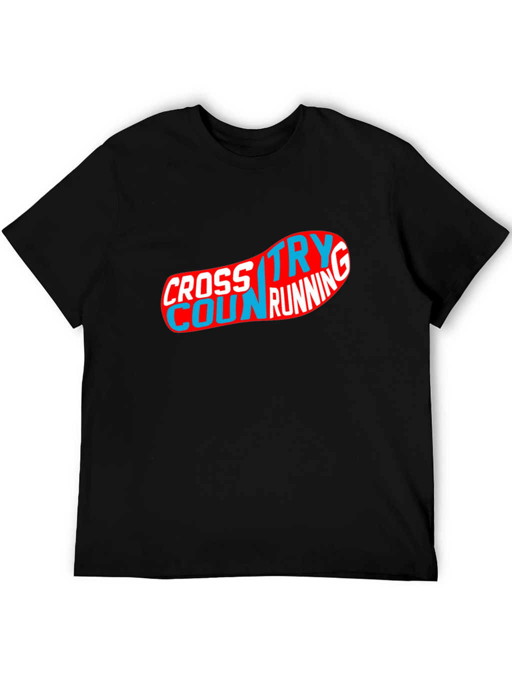 Cross Country Running Graphic Tee - Black