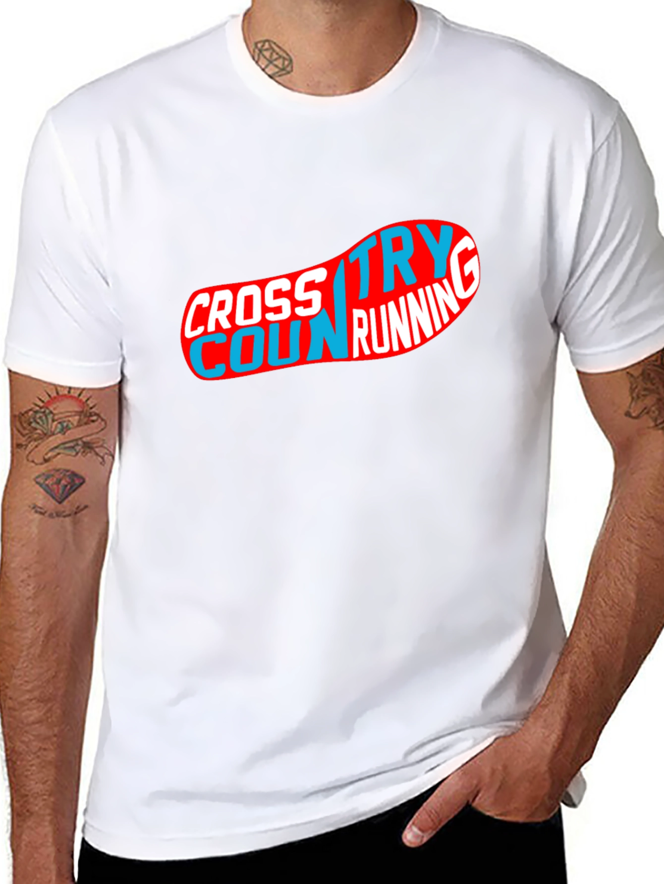 Cross Country Running Graphic Tee - Black