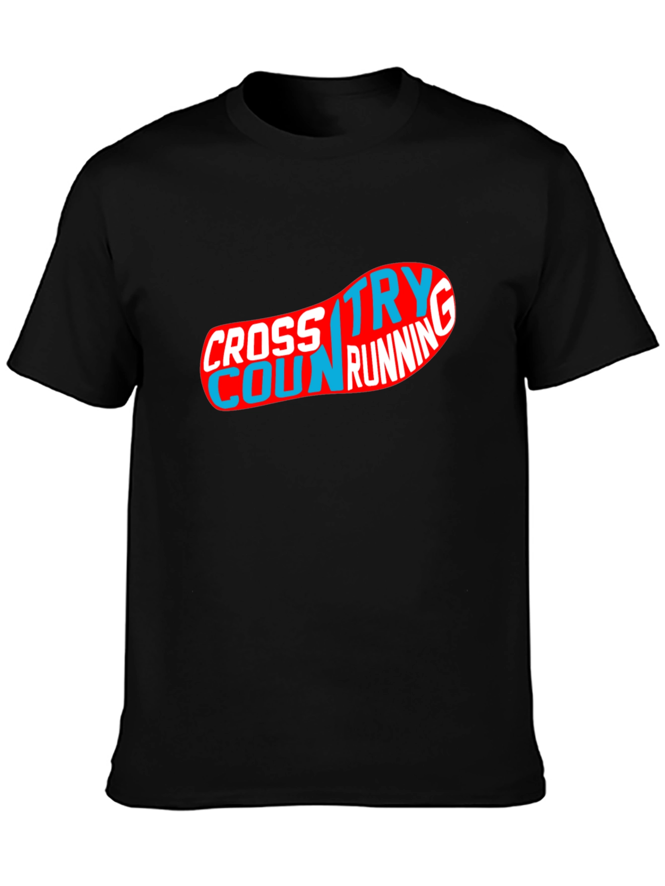 Cross Country Running Graphic Tee - Black