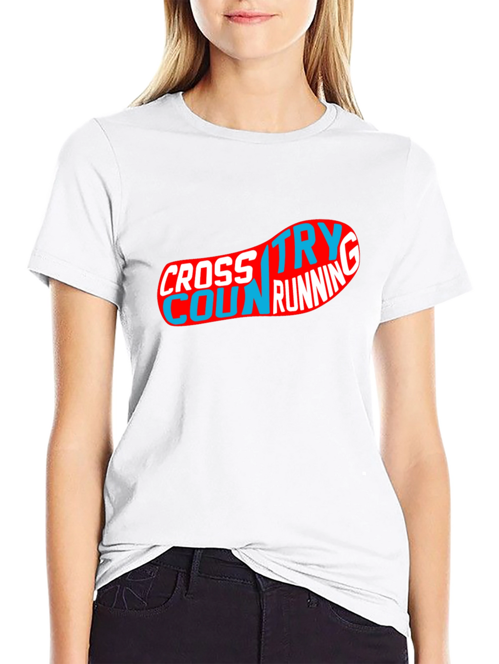 Cross Country Running Graphic Tee - Black