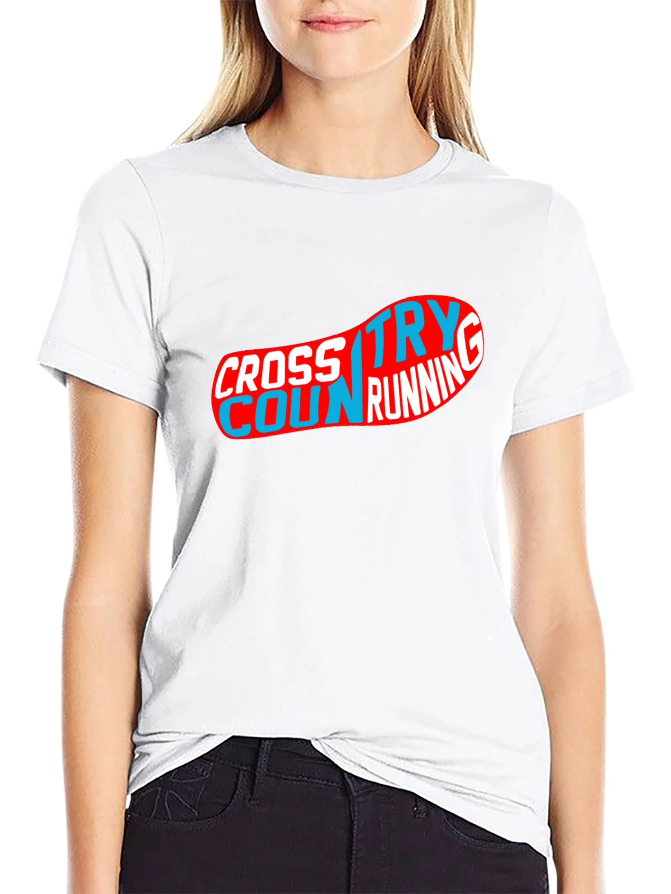 Cross Country Running Graphic Tee - Black