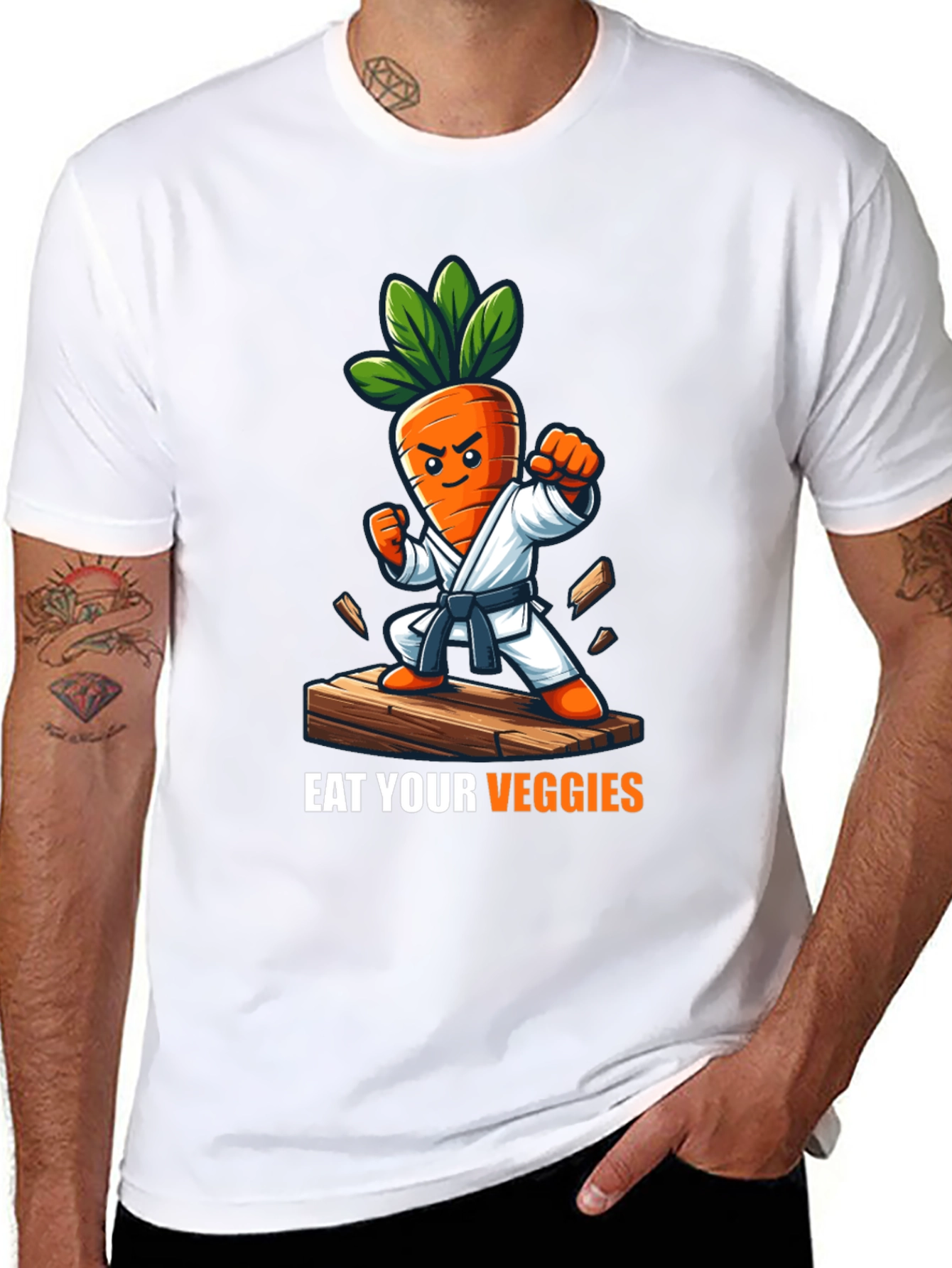 Eat Your Veggies Karate Carrot T-Shirt